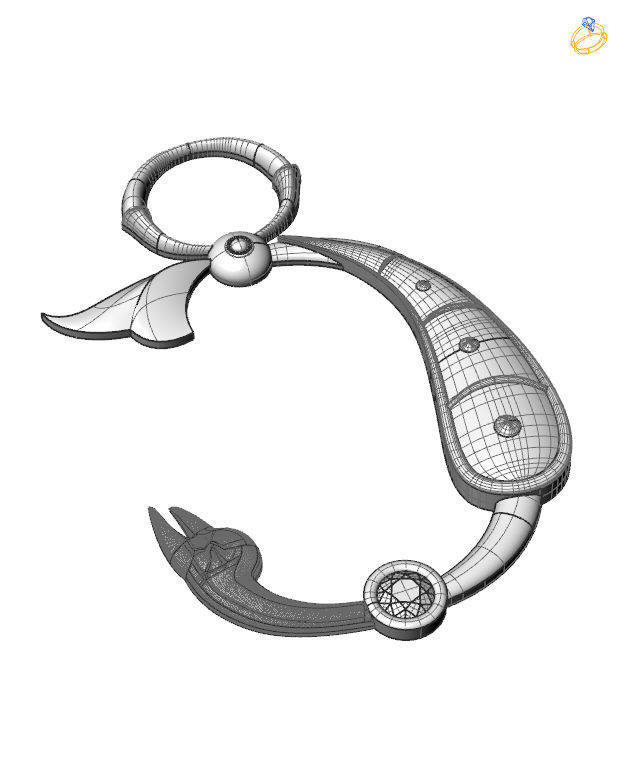 Bird-calligraphy pendants C 3D print model_1