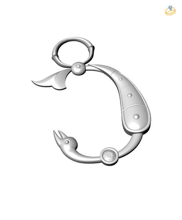 Bird-calligraphy pendants C 3D print model_3