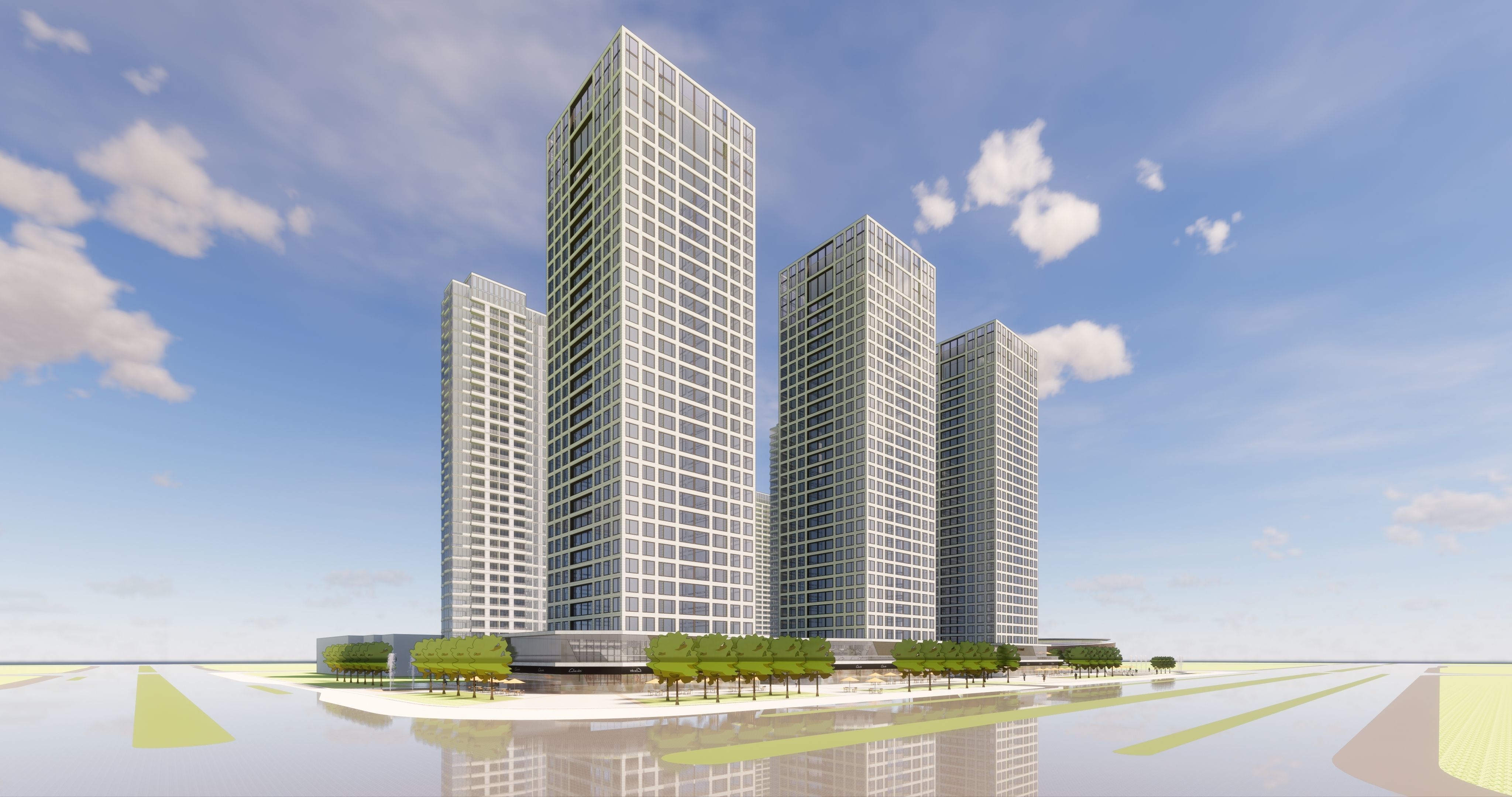 Business Center Night 3D model 3D model_1