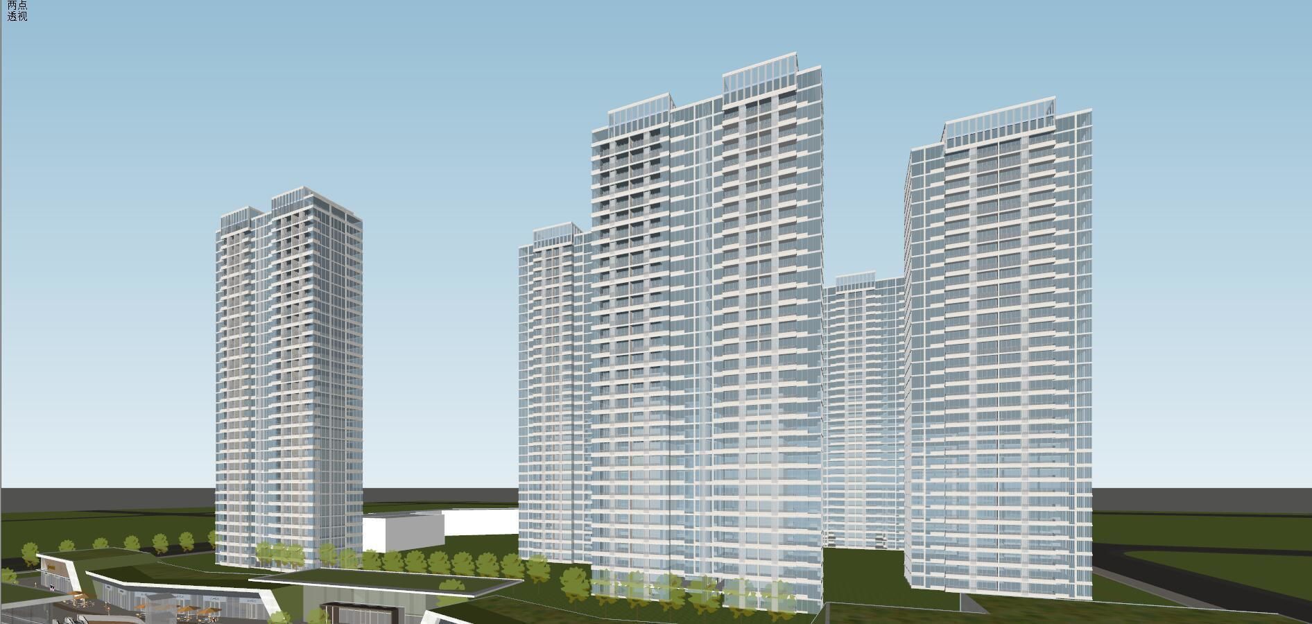 Business Center Night 3D model 3D model_7