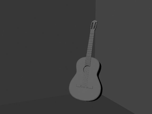 3D Guitar Modeling Low-poly 3D model_3