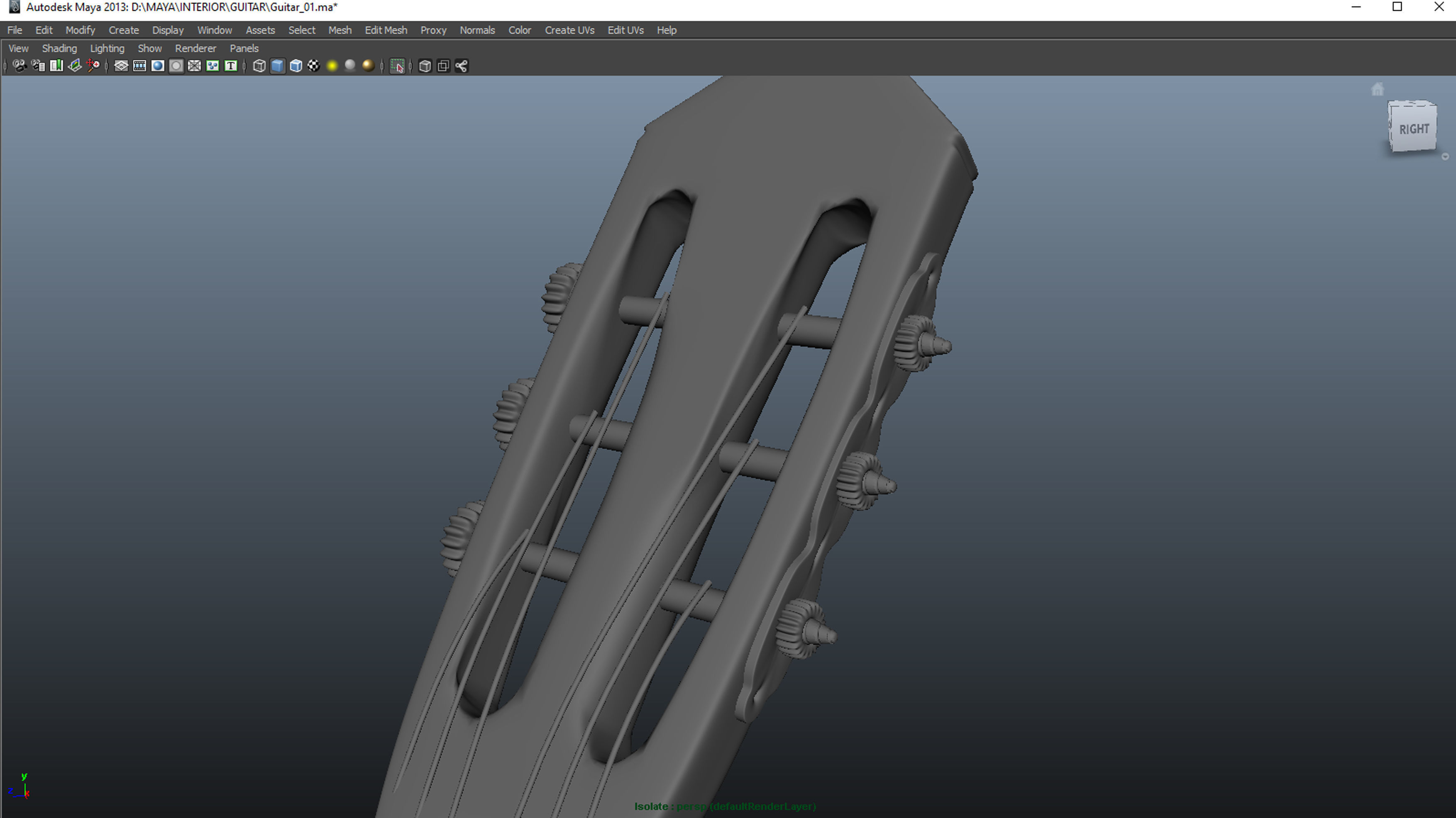 3D Guitar Modeling Low-poly 3D model_10