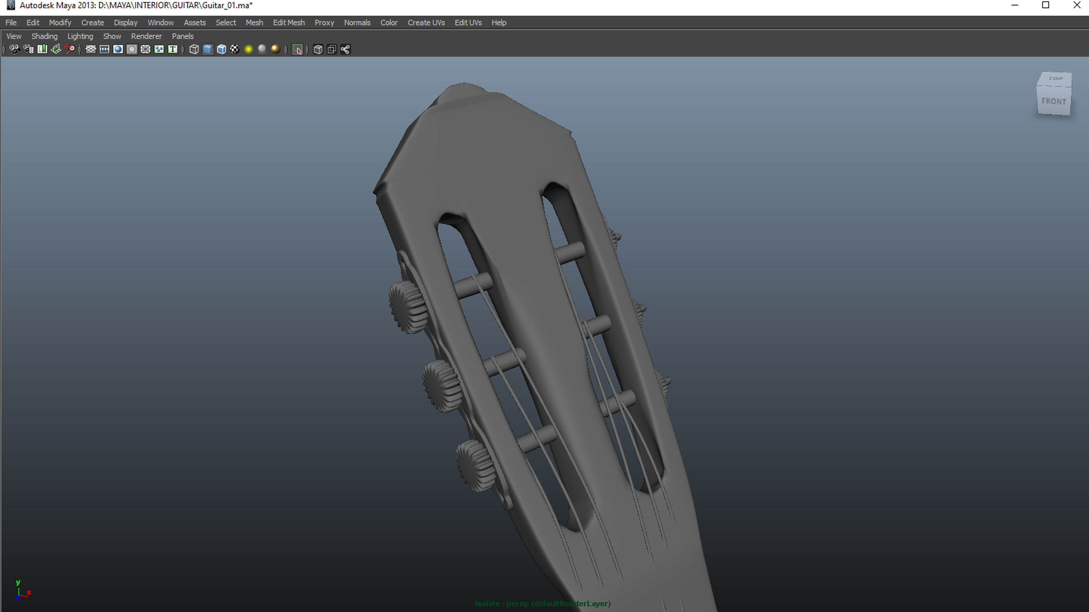 3D Guitar Modeling Low-poly 3D model_9