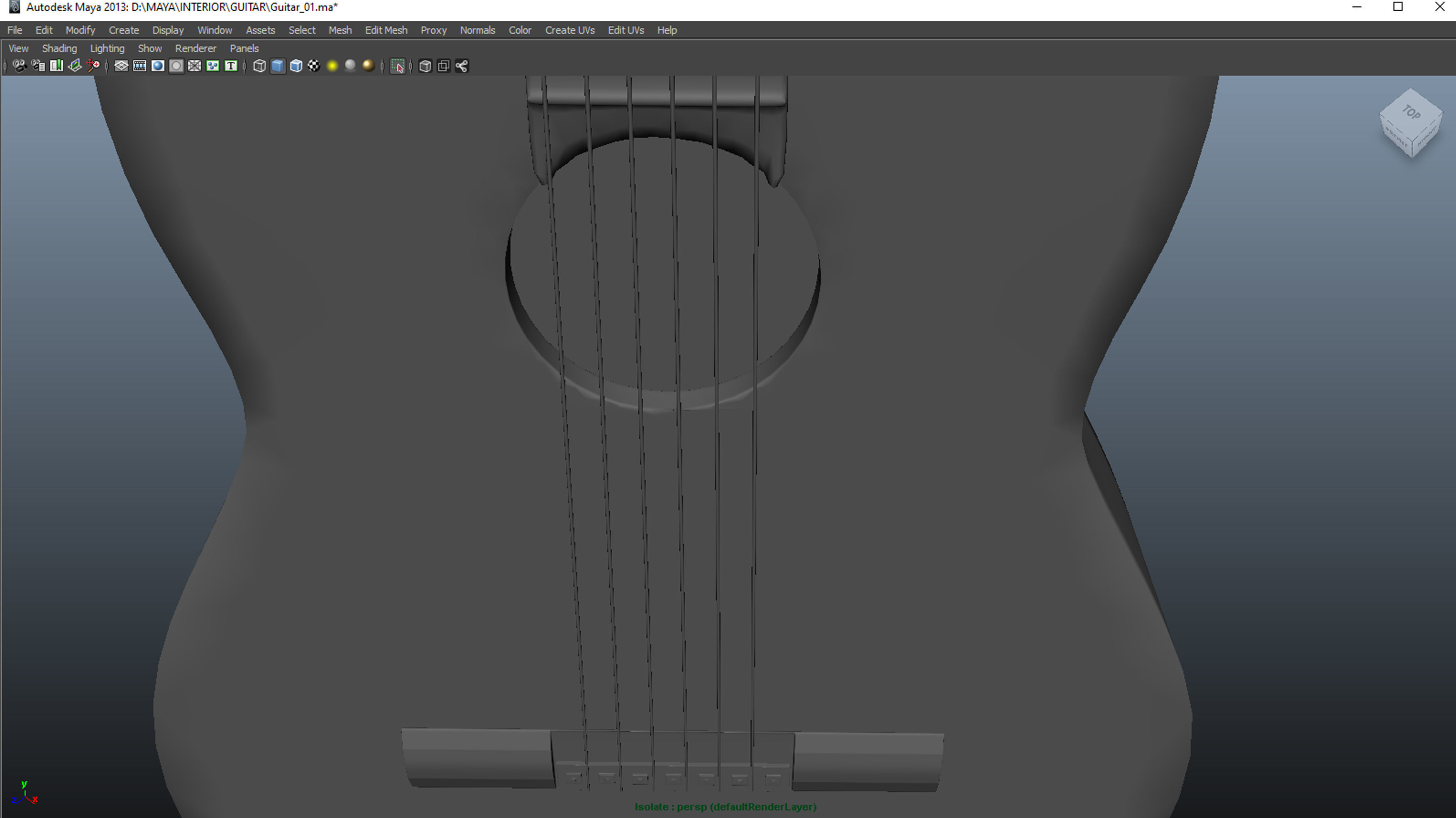 3D Guitar Modeling Low-poly 3D model_12