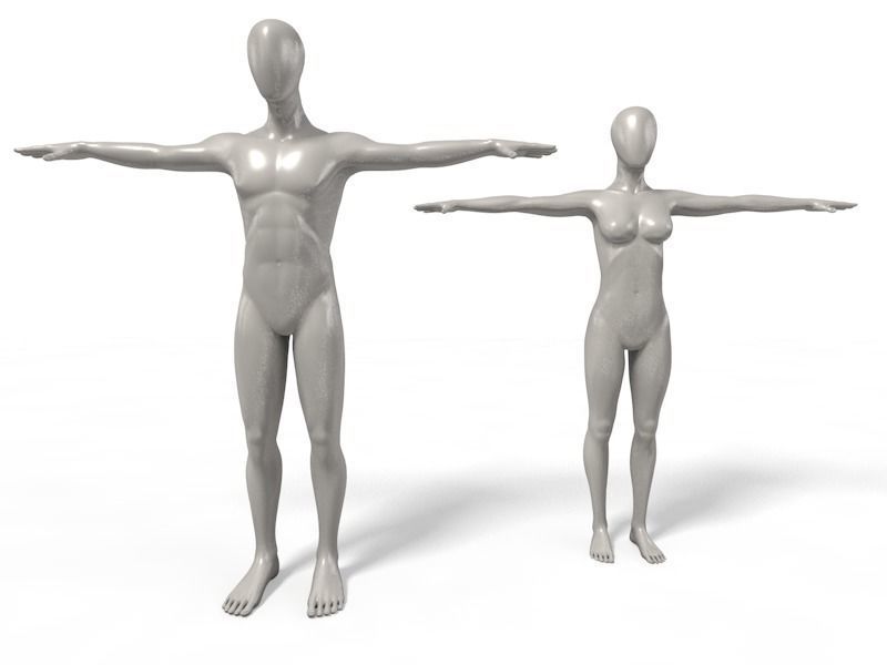 Faceless Mannequins T Poses setup