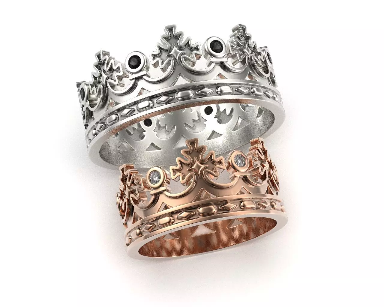 Golden crown ring 9115 Free 3D print model_0