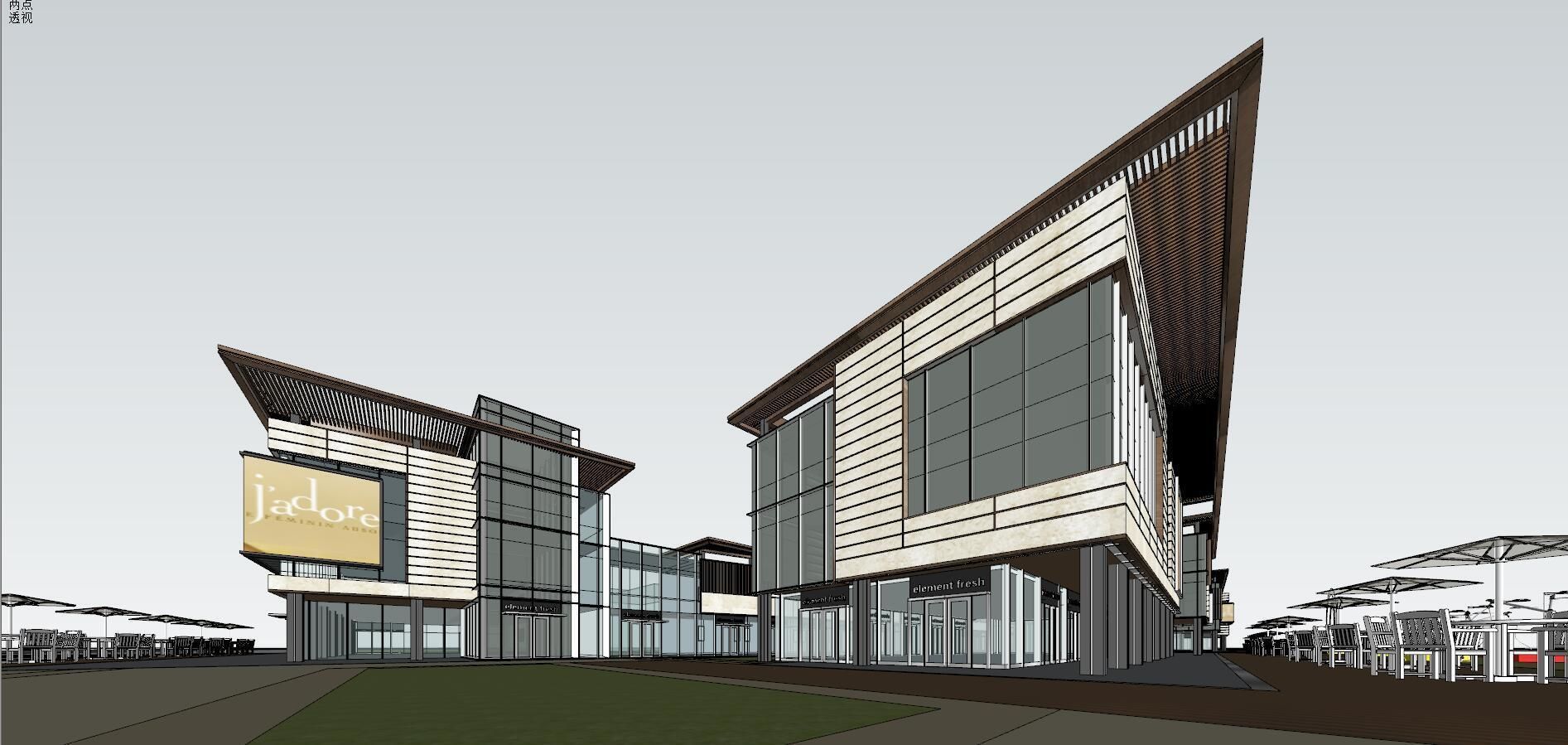 building Commercial streets 3D model 3D model_3