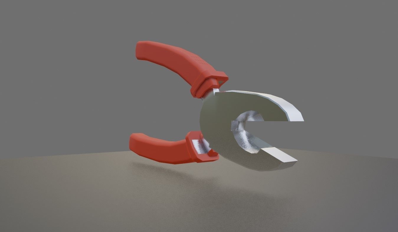 Cutting Pliers Tool Workshop - Ferramenta Alicate de Corte Low-poly 3D model_2