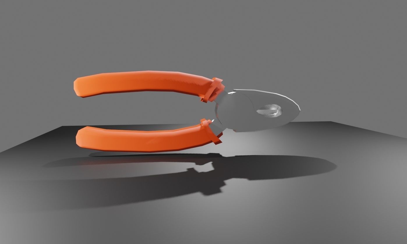 Cutting Pliers Tool Workshop - Ferramenta Alicate de Corte Low-poly 3D model_8