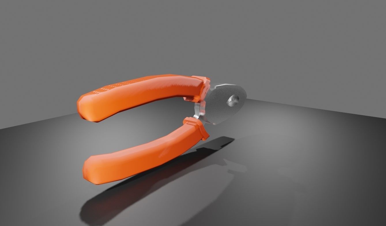 Cutting Pliers Tool Workshop - Ferramenta Alicate de Corte Low-poly 3D model_9