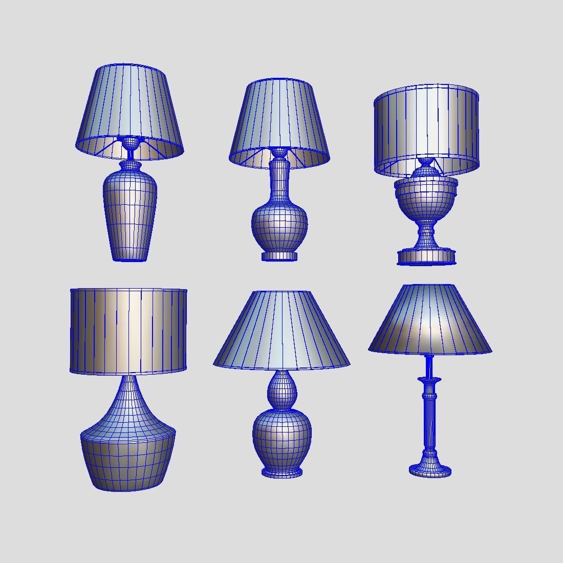 Table Lamp Pack Low-poly 3D model_1