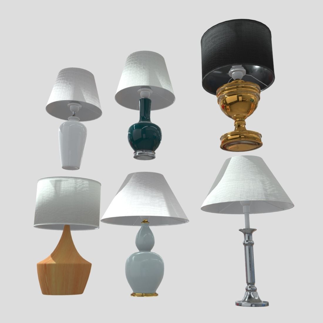 Table Lamp Pack Low-poly 3D model_14