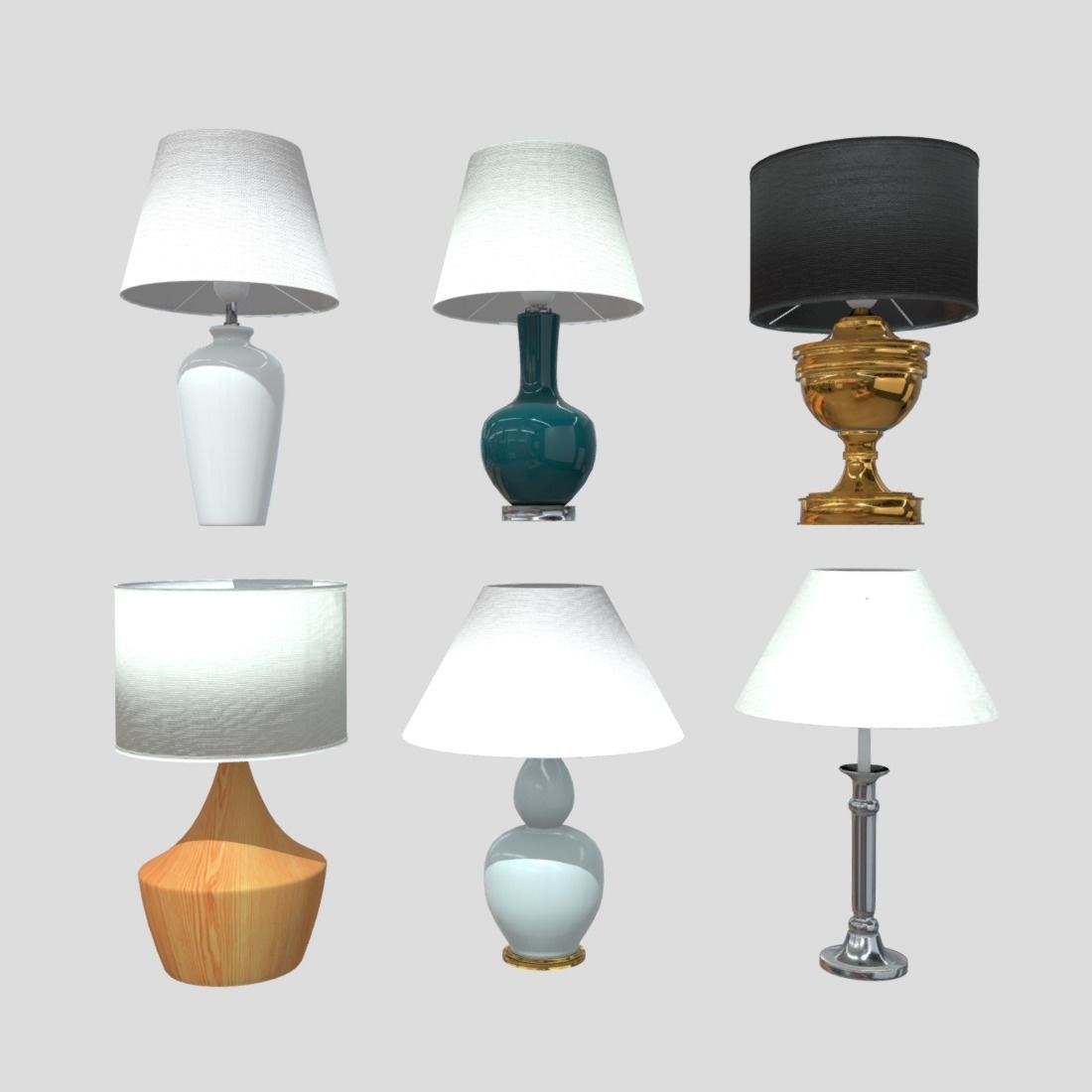 Table Lamp Pack Low-poly 3D model_2