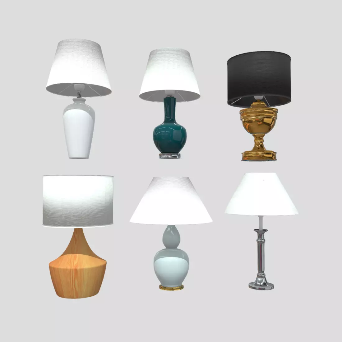Table Lamp Pack Low-poly 3D model_0