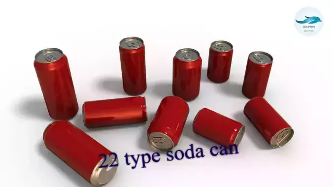 22 Beverage Can set Low-poly 3D model