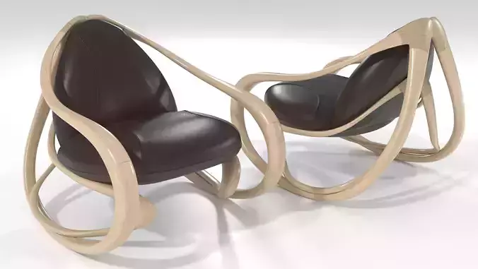 Rocking armchair Move-Lw-Brl 3D model