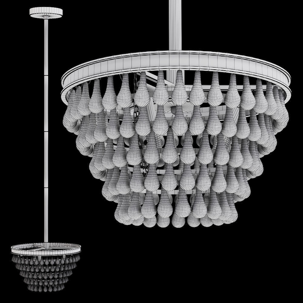 Restoration Hardware ELENA CRYSTAL SMALL PENDANT Brass 3D model_1