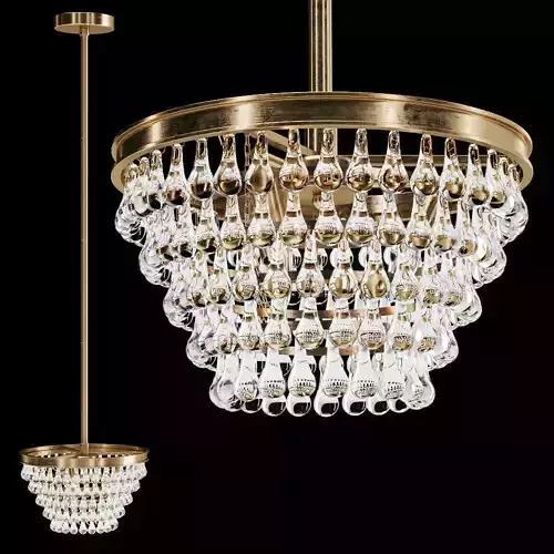 Restoration Hardware ELENA CRYSTAL SMALL PENDANT Brass