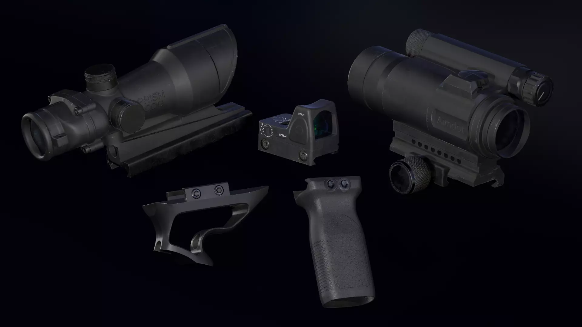 Weapon Attachments - Vol 01 - UE4 Game Ready Low-poly 3D model_0