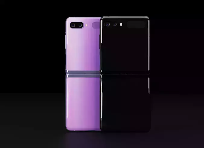 Samsung Z Flip Foldable in all official colors Low-poly 3D model