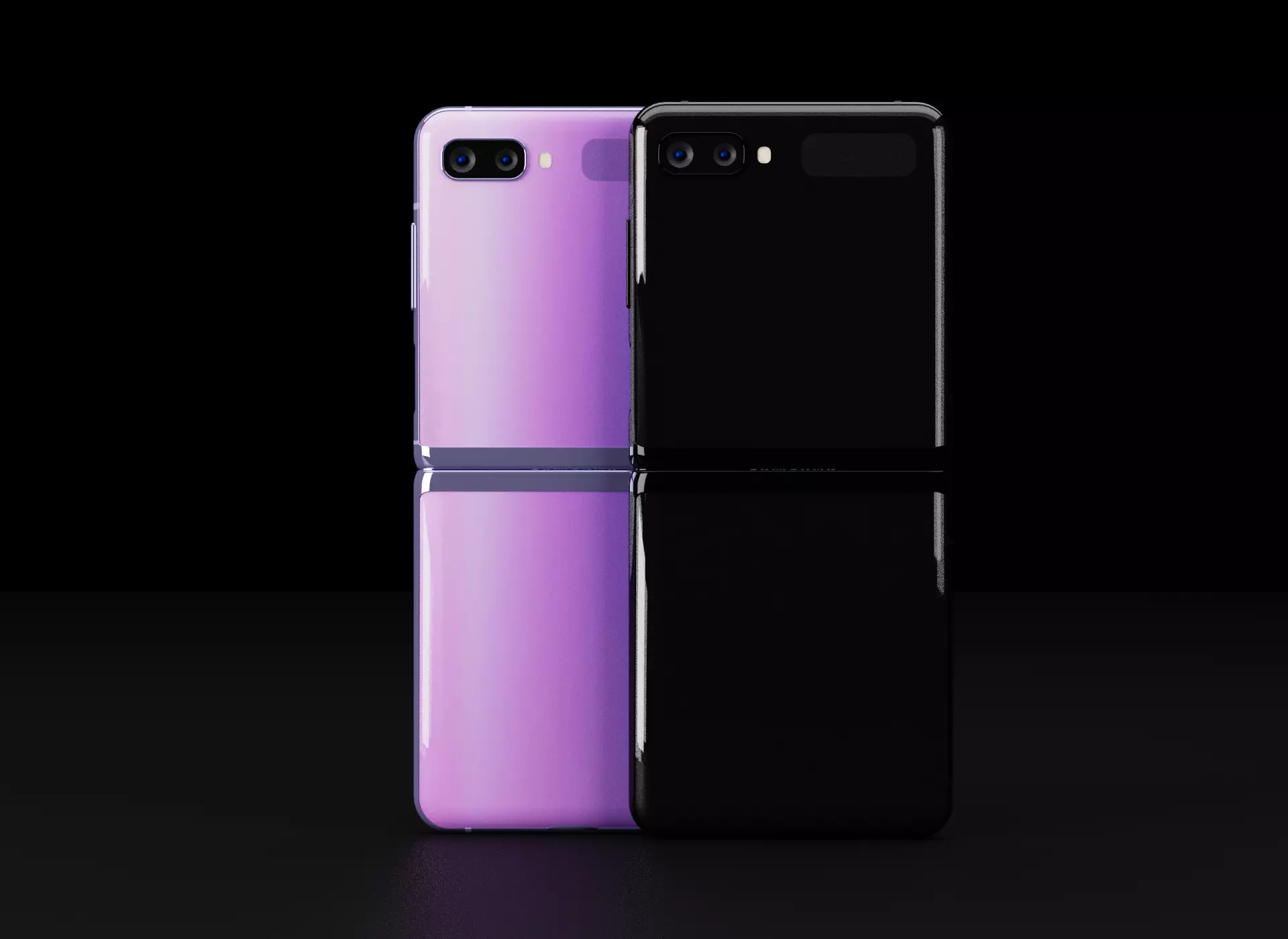 Samsung Z Flip Foldable in all official colors Low-poly 3D model_0