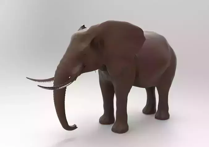 elephant with tusks 3D print model