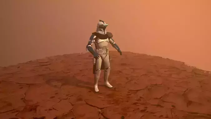 Star wars Clone trooper Phase 1 Heavy Low-poly 3D model