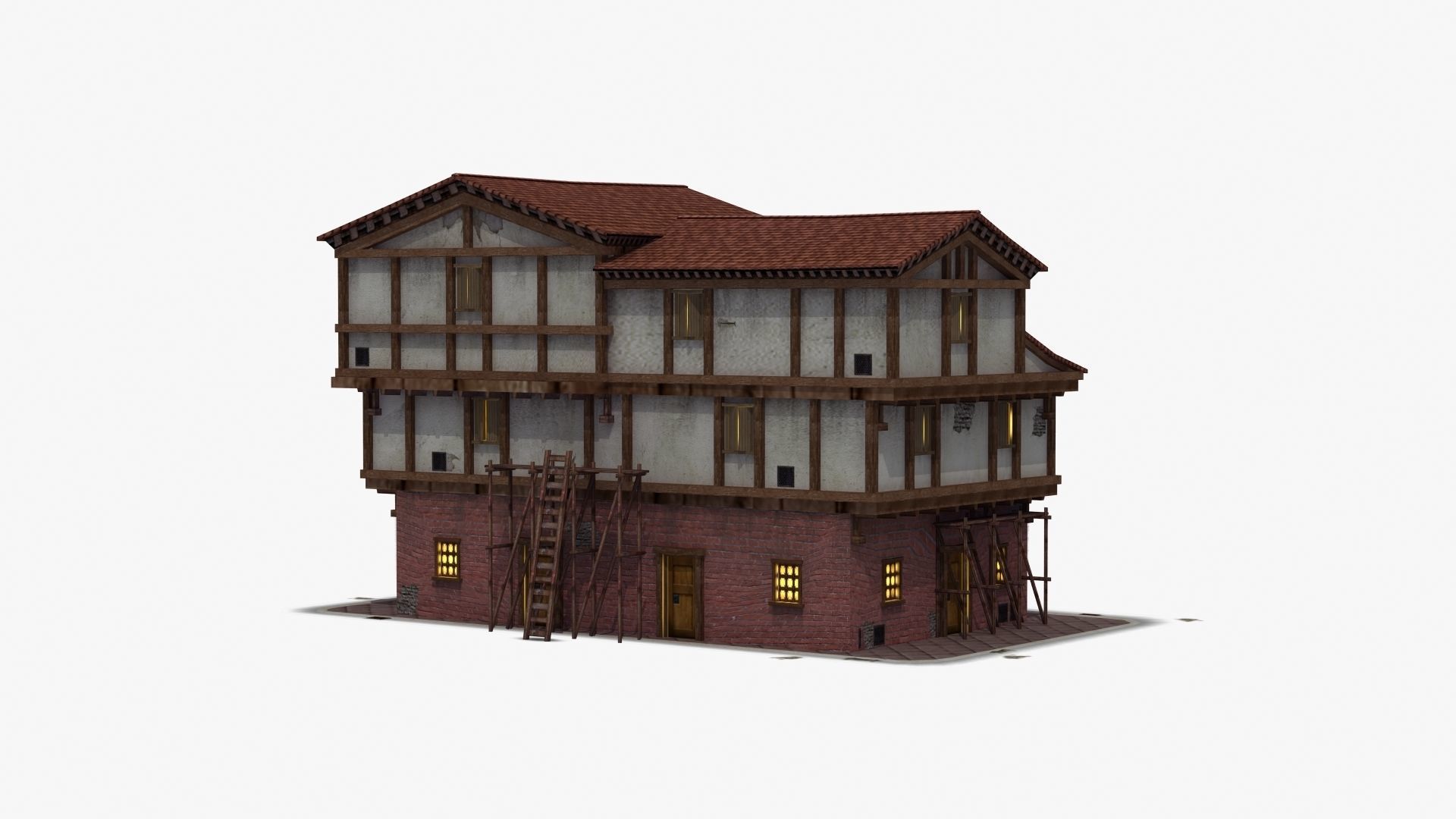 Small Ancient Apartment Low-poly 3D model_25