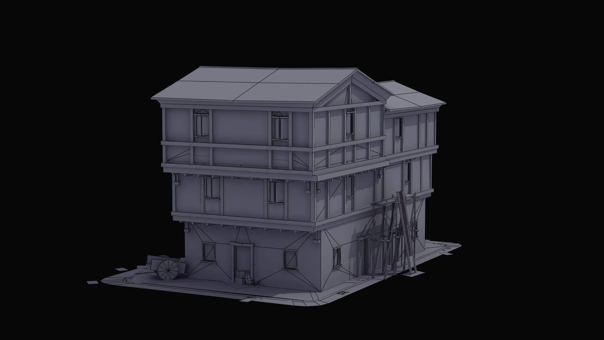 Small Ancient Apartment Low-poly 3D model_50