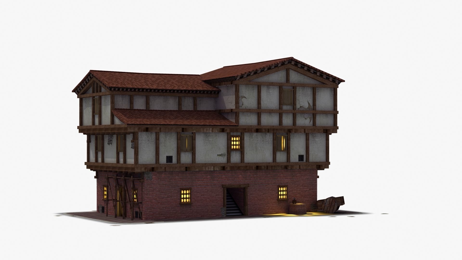 Small Ancient Apartment Low-poly 3D model_26