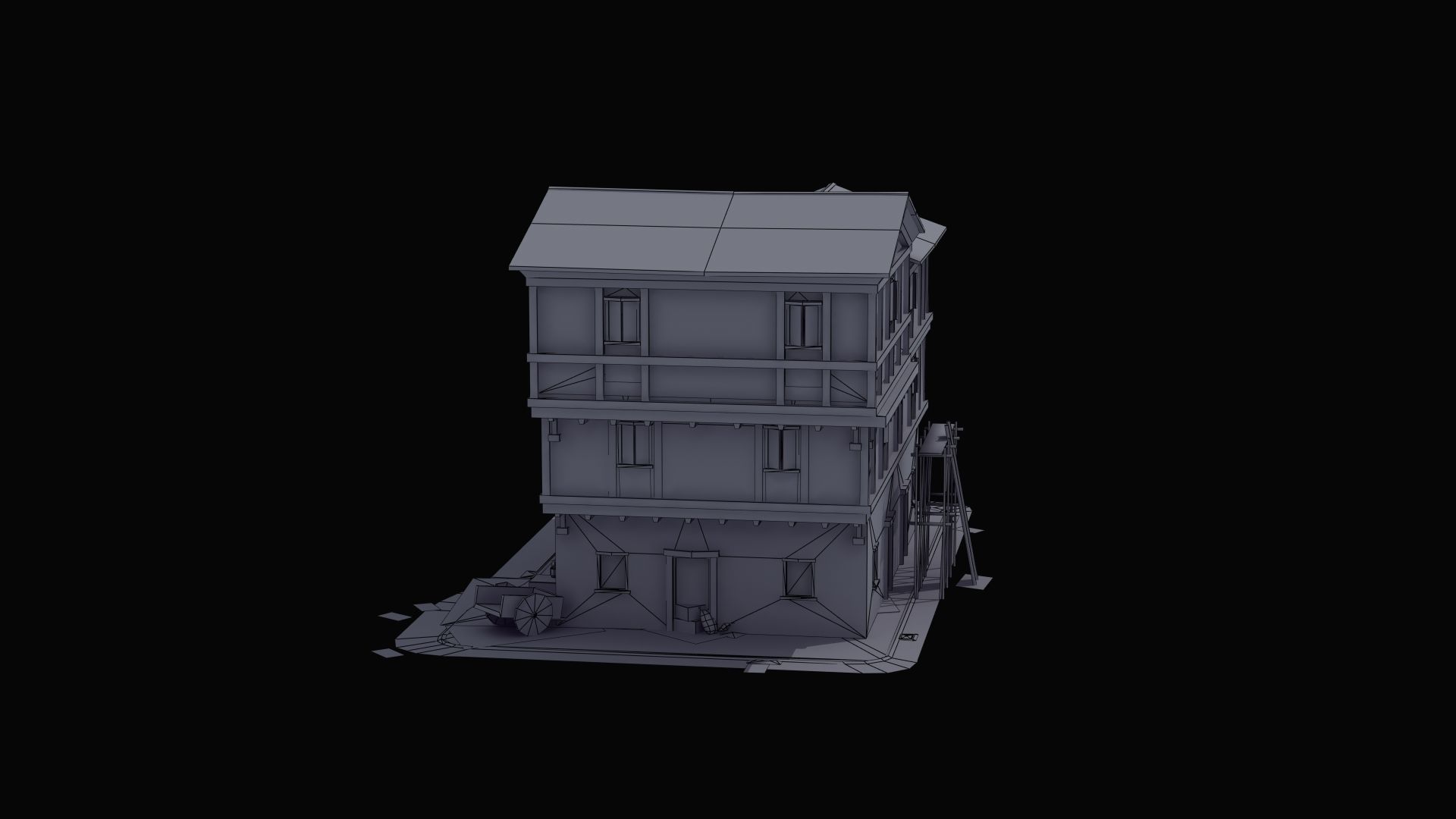 Small Ancient Apartment Low-poly 3D model_48