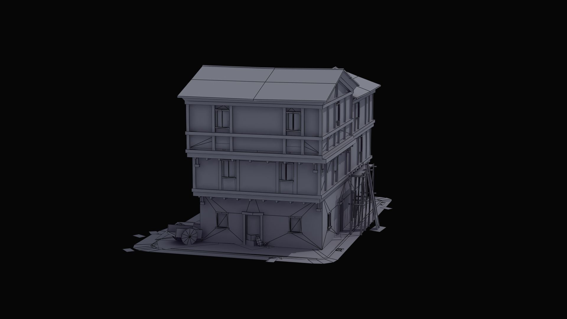 Small Ancient Apartment Low-poly 3D model_45