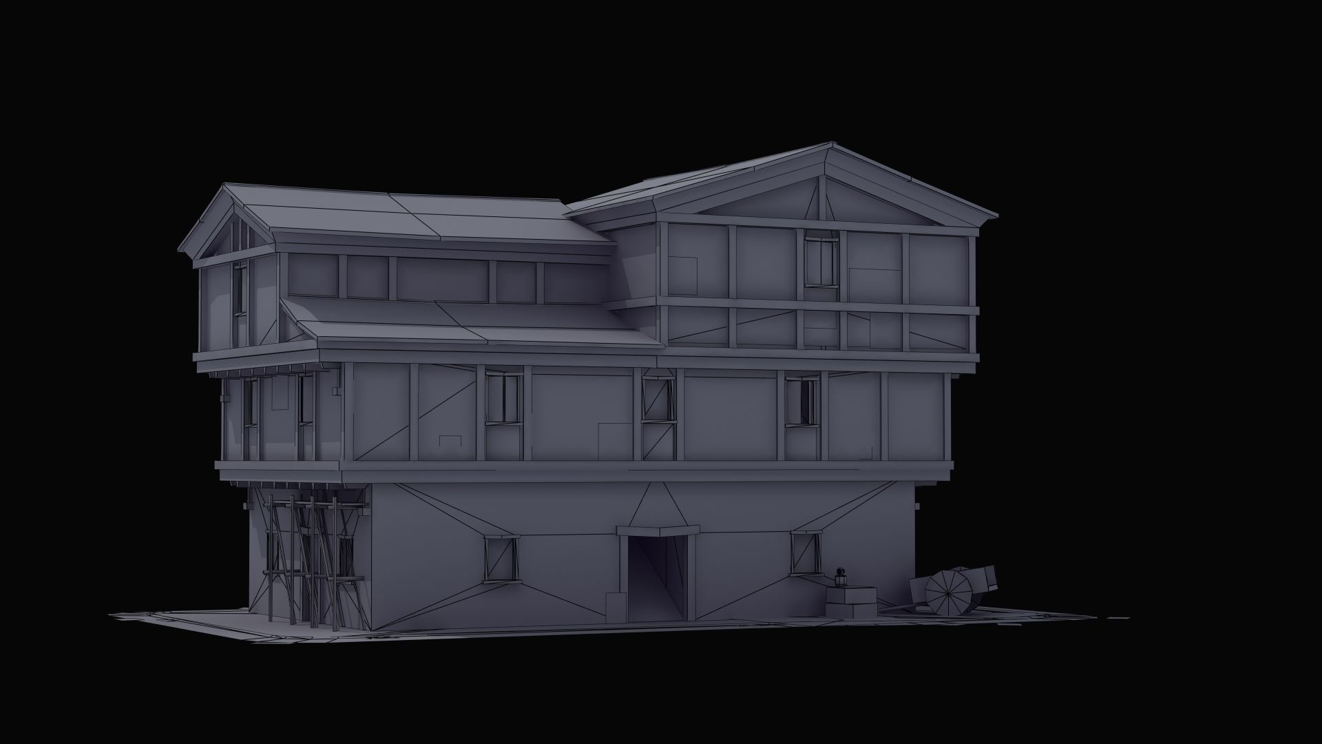 Small Ancient Apartment Low-poly 3D model_38