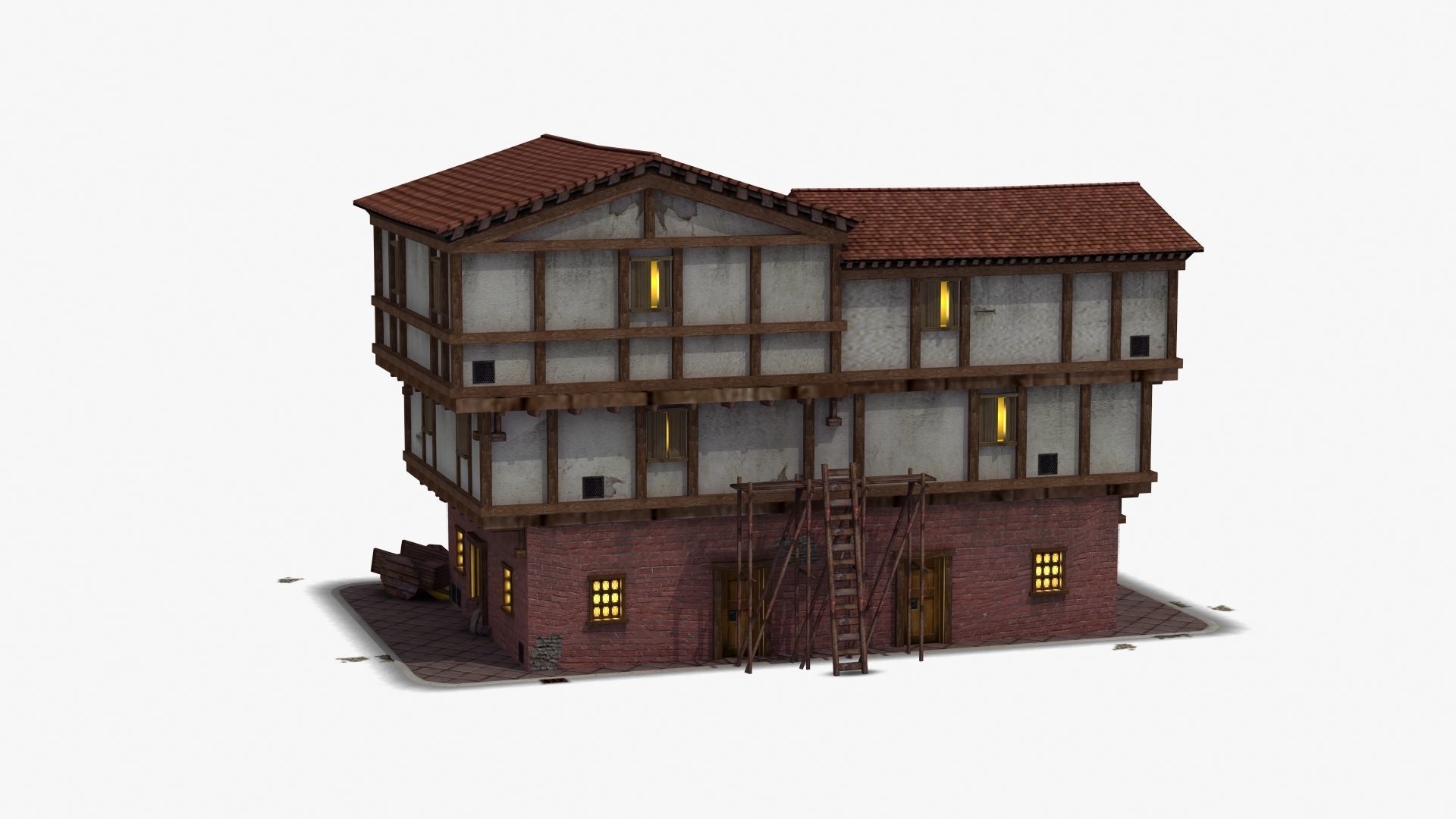 Small Ancient Apartment Low-poly 3D model_29
