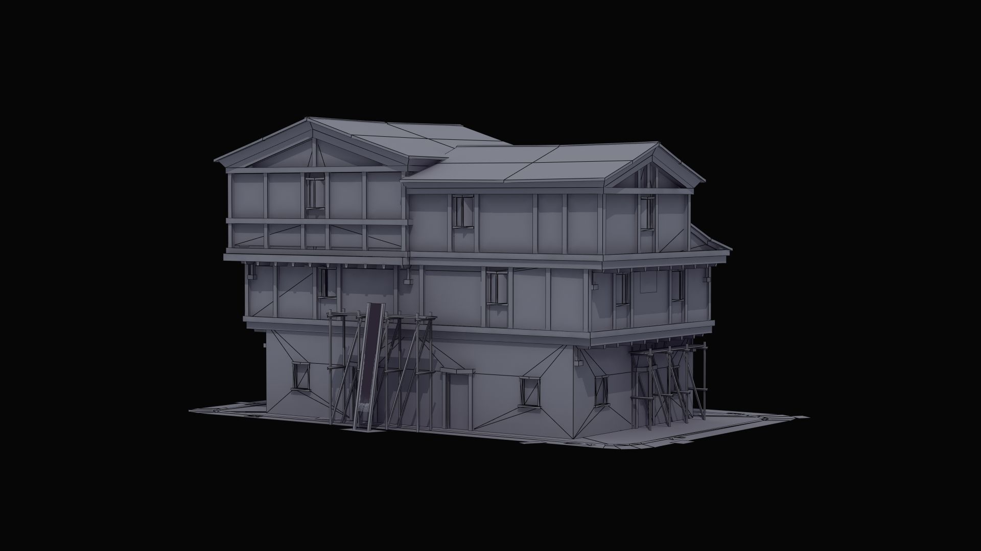 Small Ancient Apartment Low-poly 3D model_49
