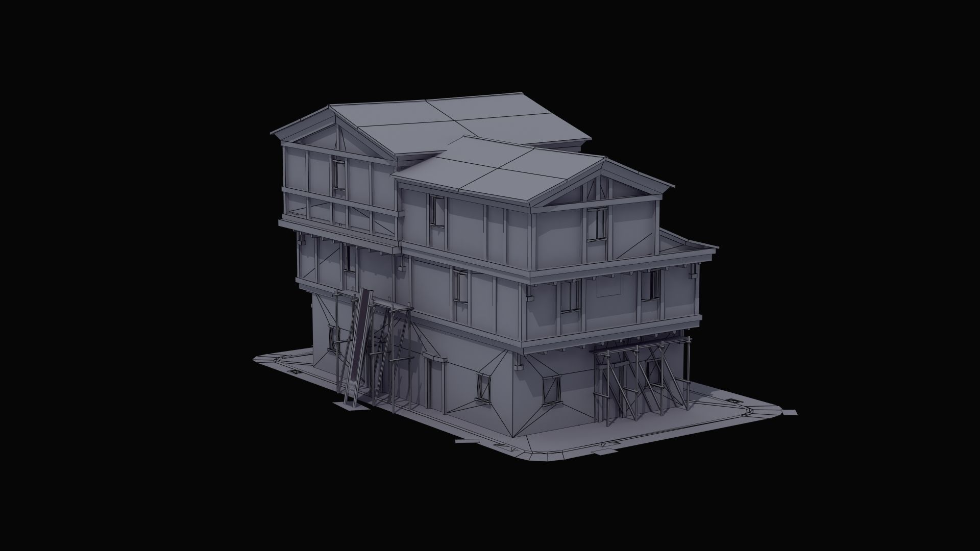 Small Ancient Apartment Low-poly 3D model_56