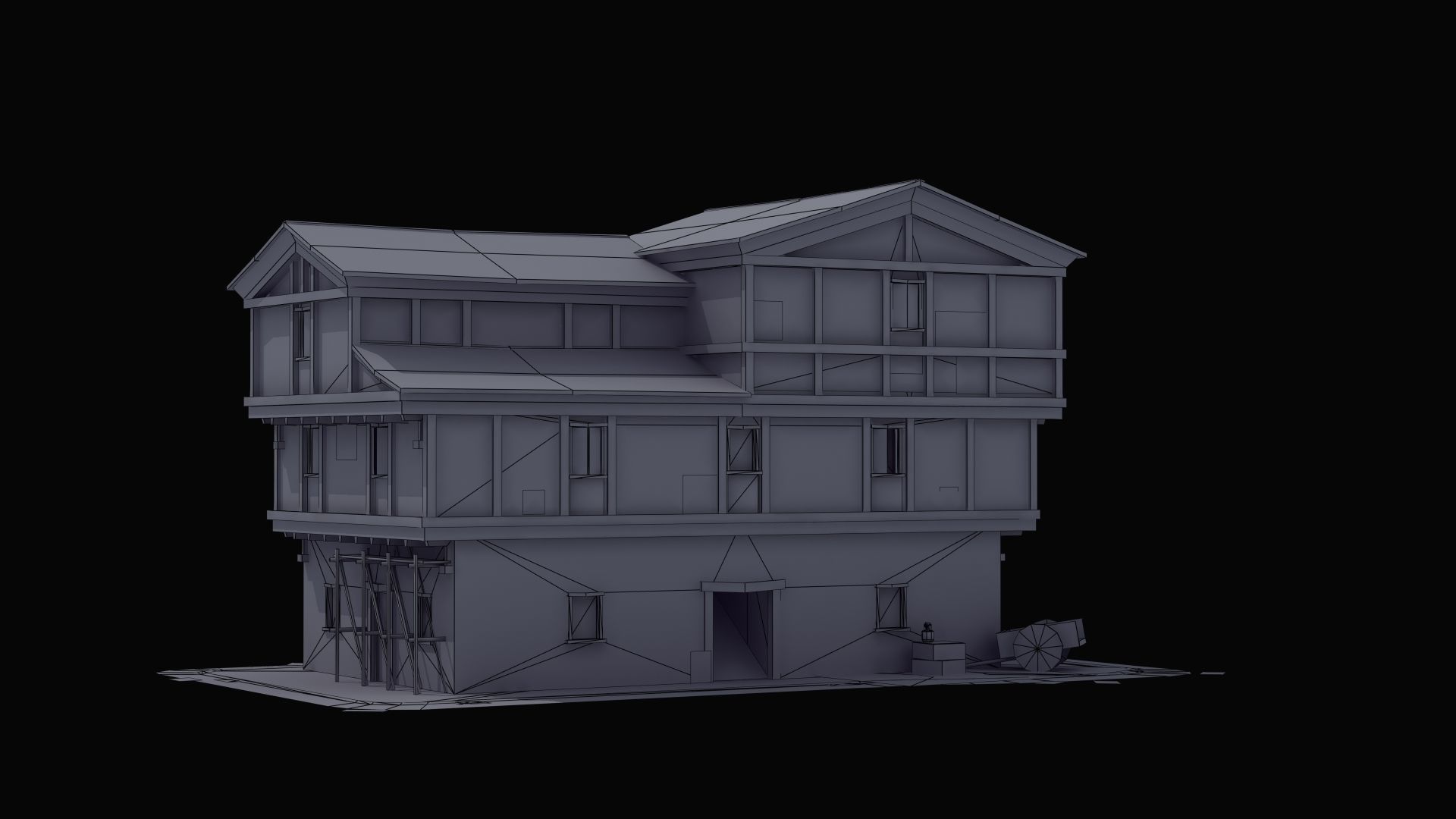 Small Ancient Apartment Low-poly 3D model_39