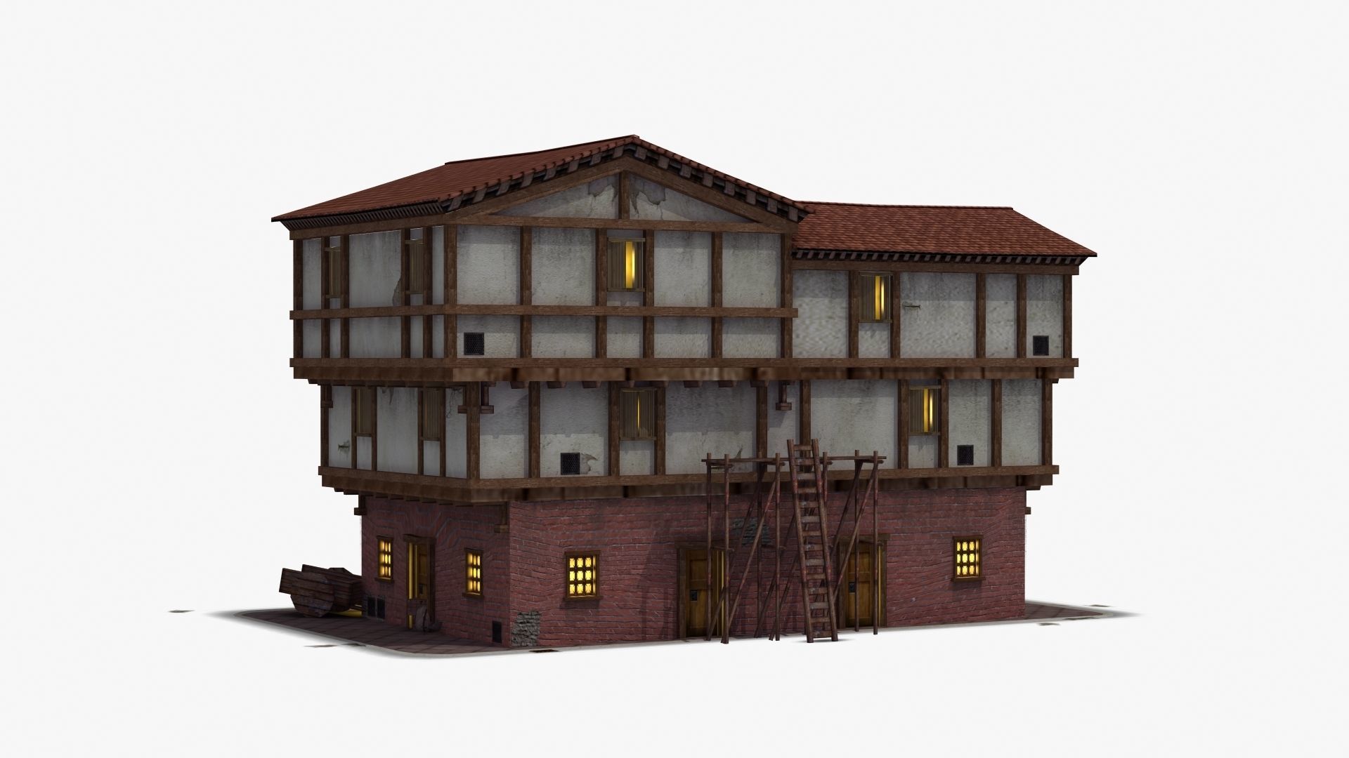 Small Ancient Apartment Low-poly 3D model_37