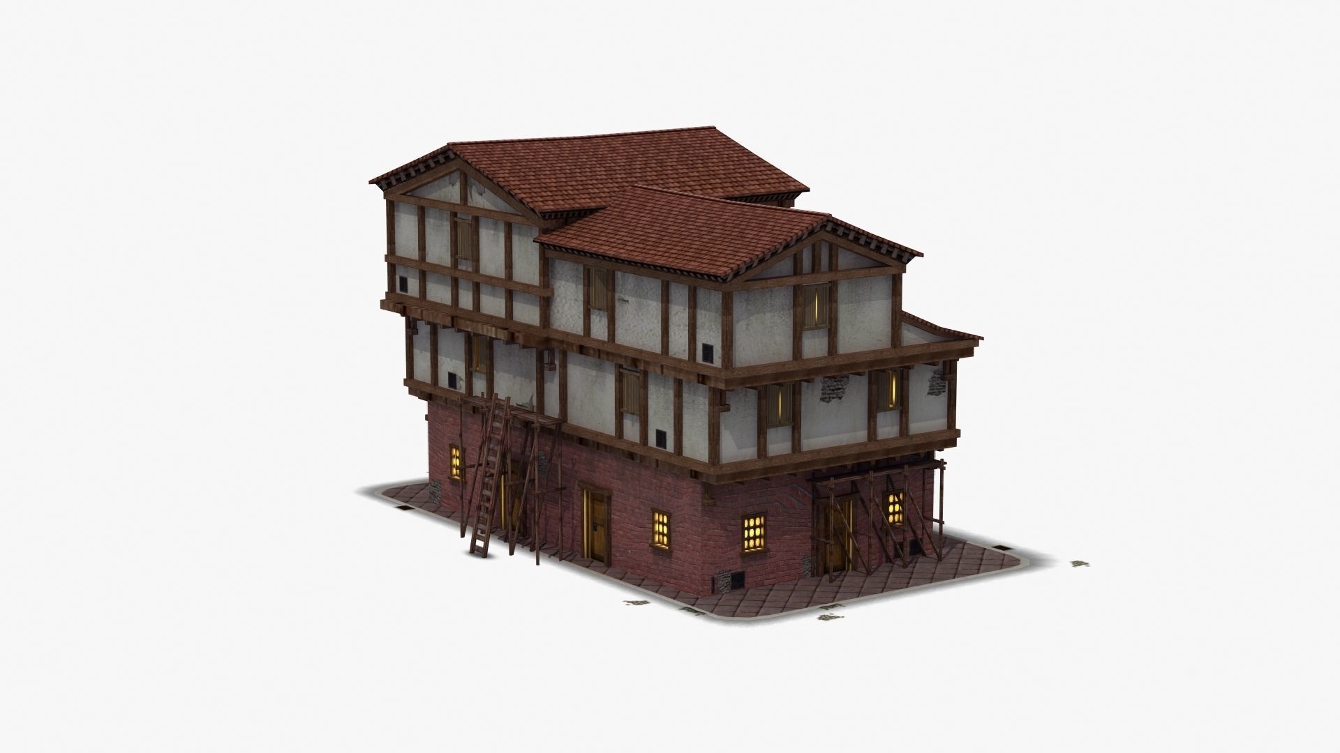 Small Ancient Apartment Low-poly 3D model_35