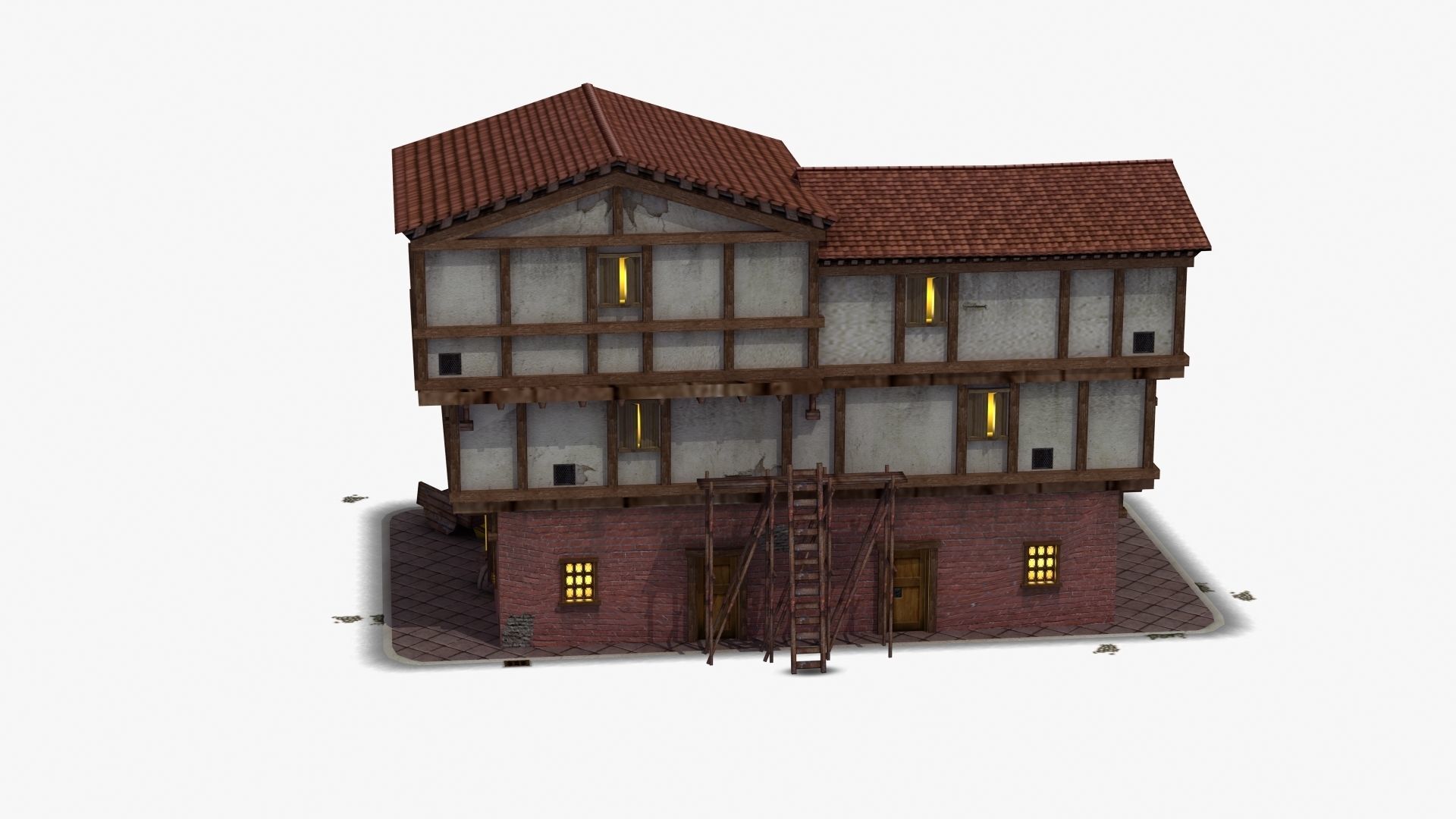 Small Ancient Apartment Low-poly 3D model_21