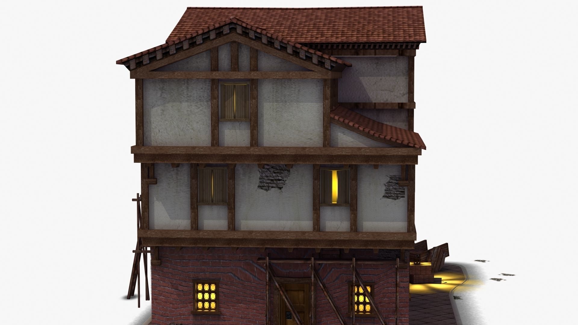 Small Ancient Apartment Low-poly 3D model_36