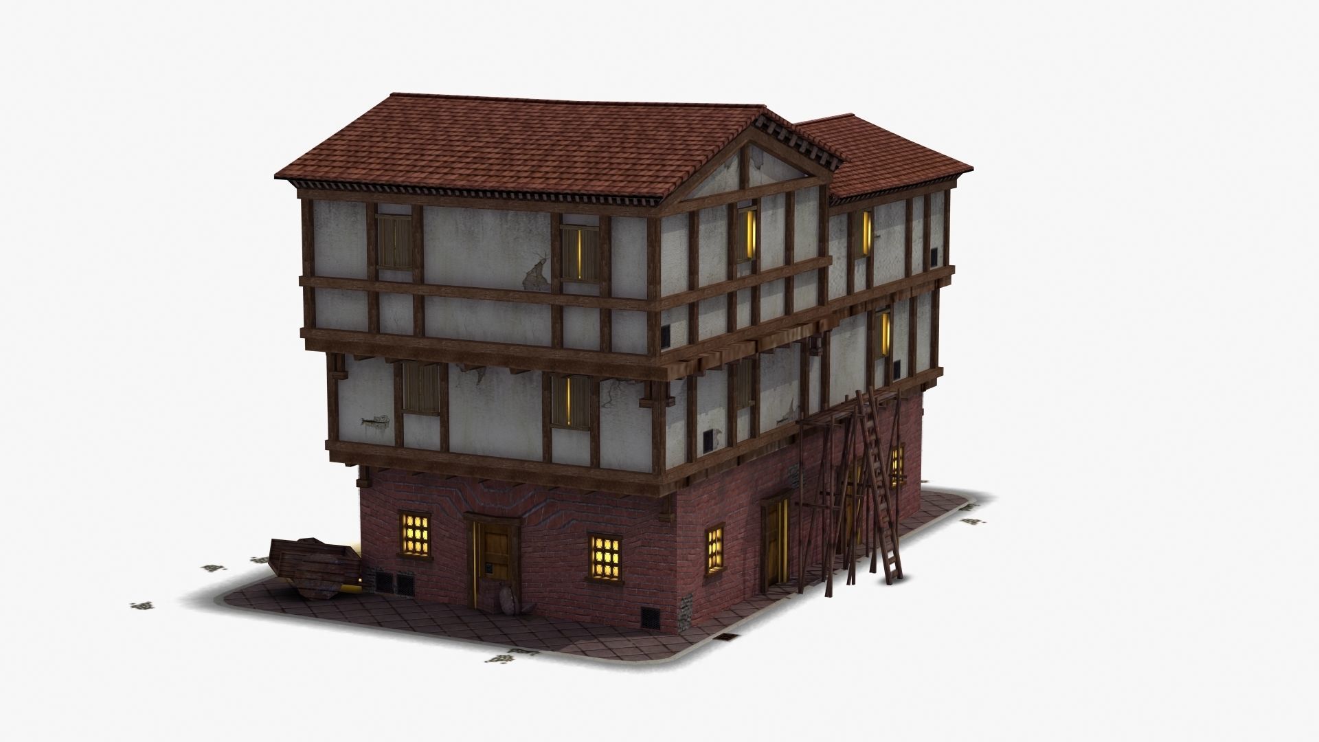 Small Ancient Apartment Low-poly 3D model_20