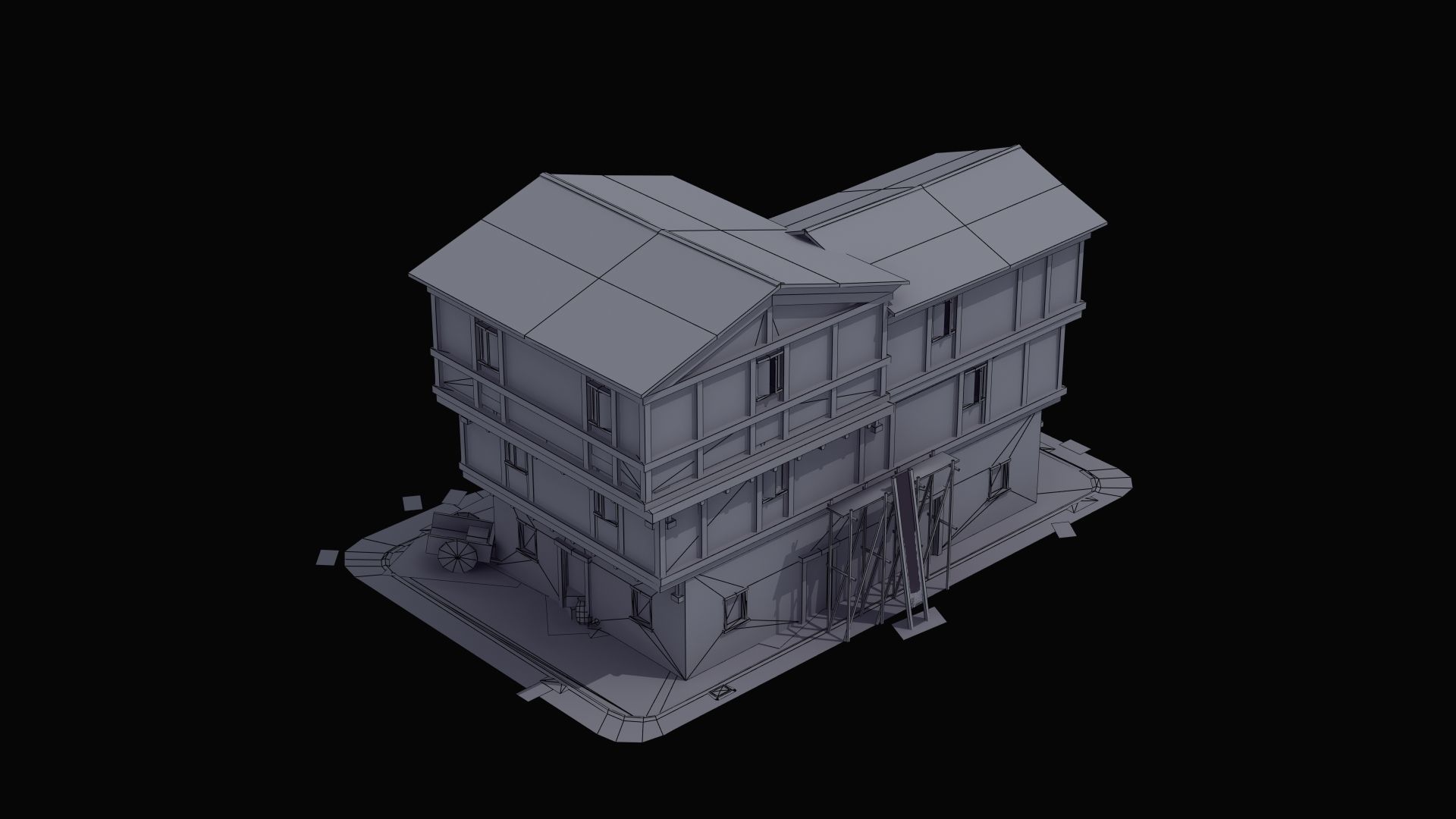 Small Ancient Apartment Low-poly 3D model_51