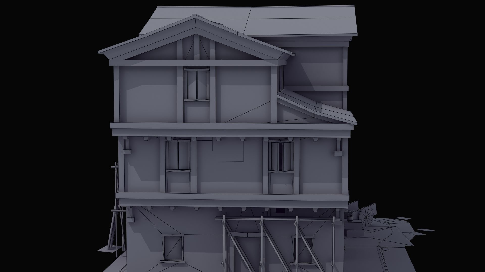 Small Ancient Apartment Low-poly 3D model_54