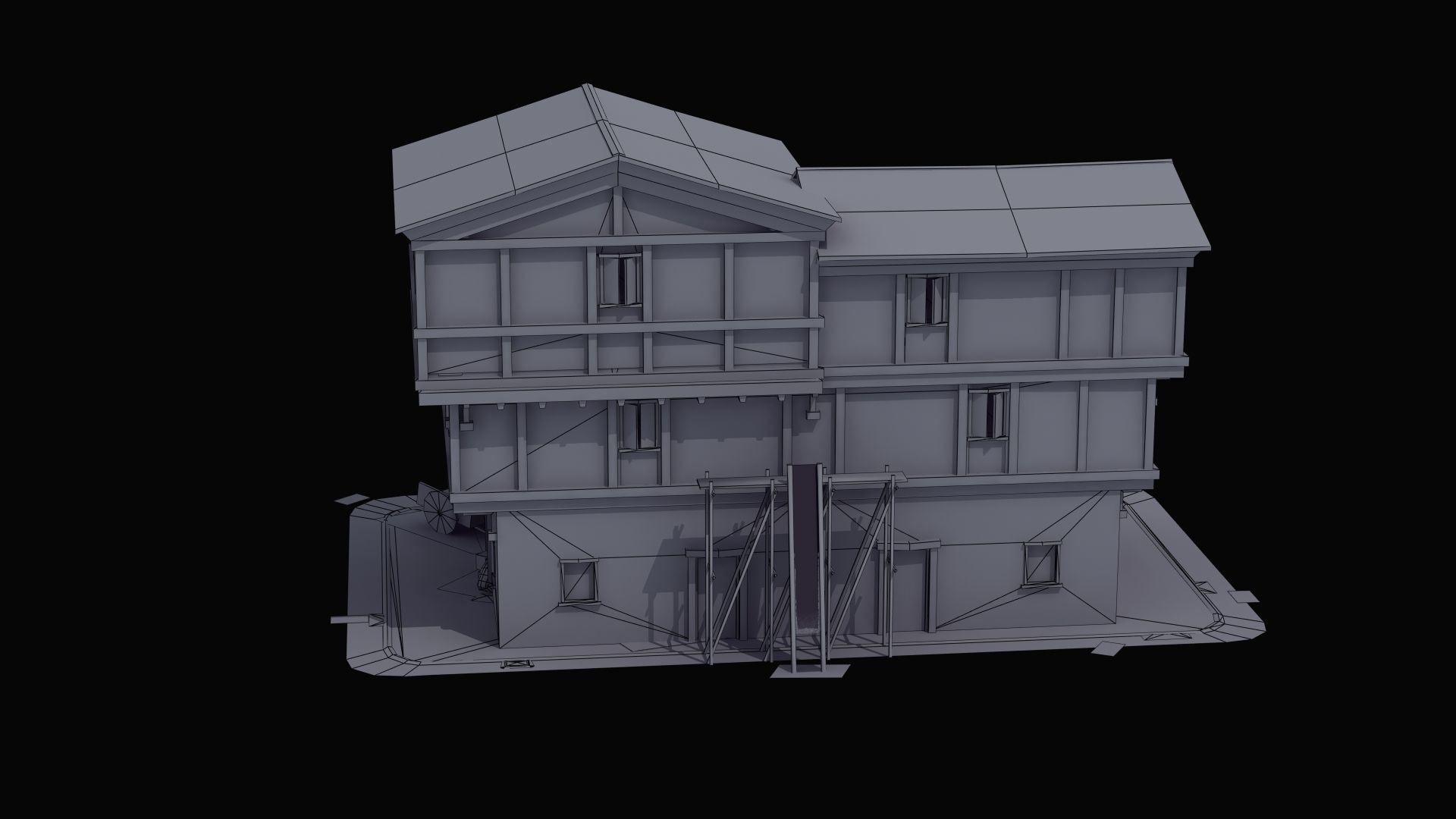 Small Ancient Apartment Low-poly 3D model_44