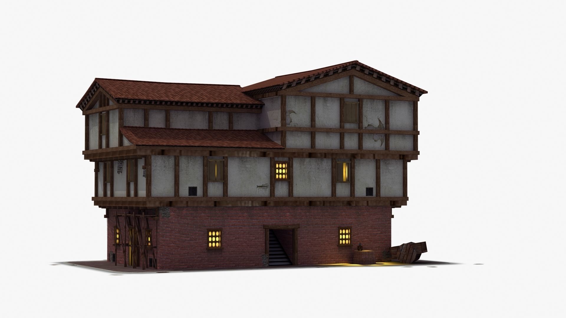 Small Ancient Apartment Low-poly 3D model_19