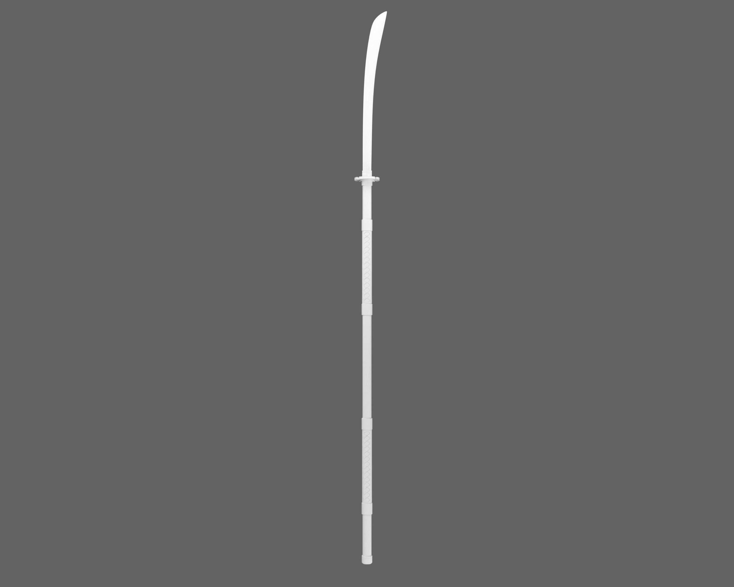 Ancient Japanese Naginata Low-poly 3D model_6