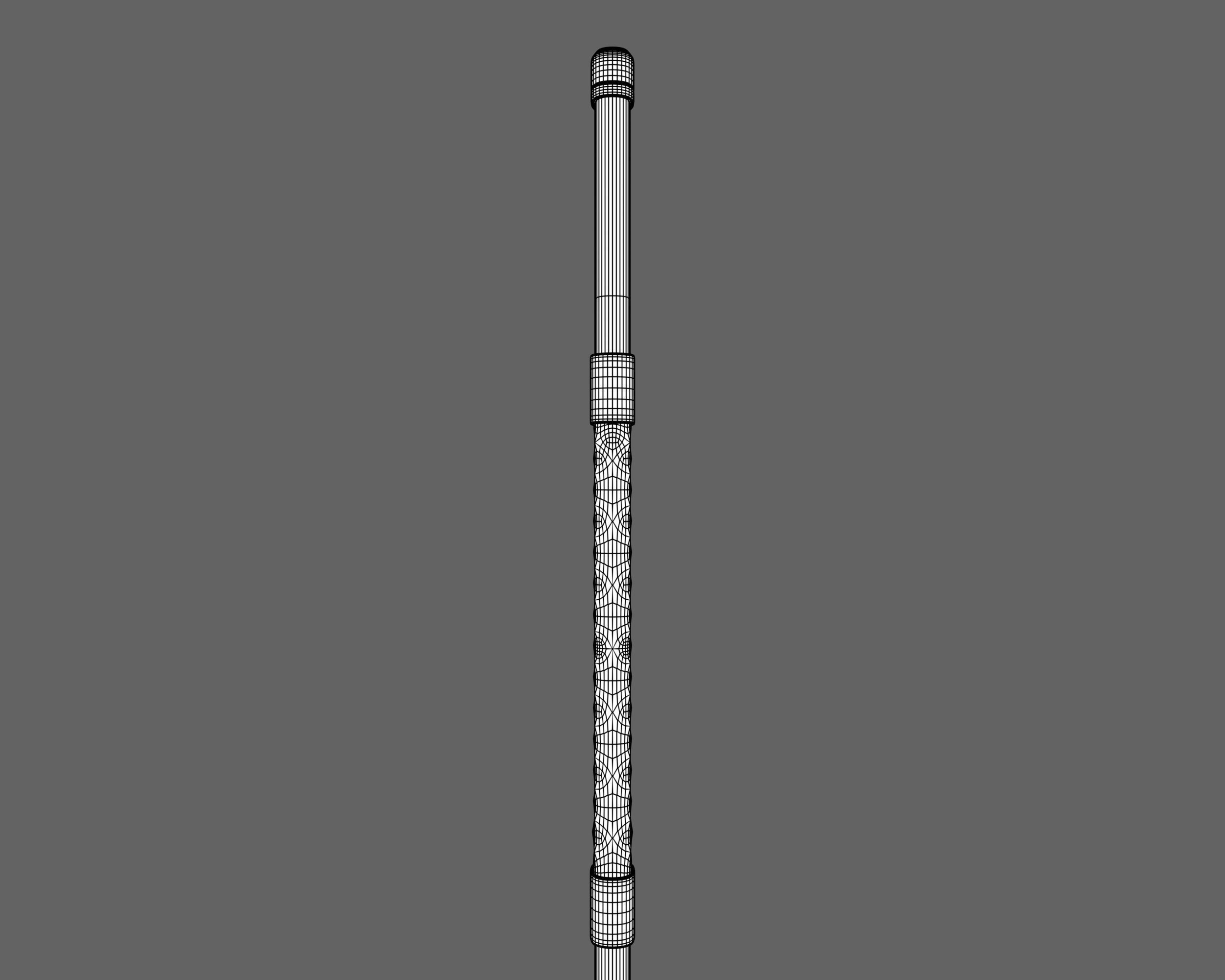 Ancient Japanese Naginata Low-poly 3D model_16