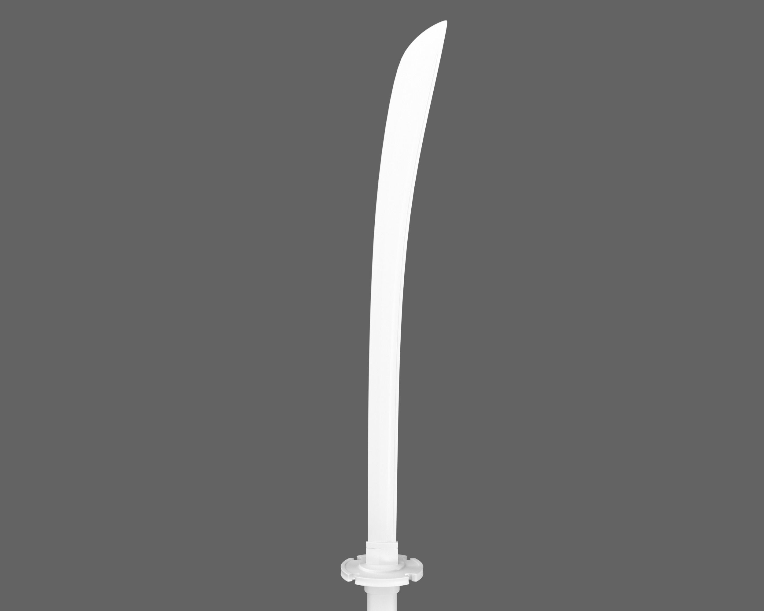 Ancient Japanese Naginata Low-poly 3D model_9