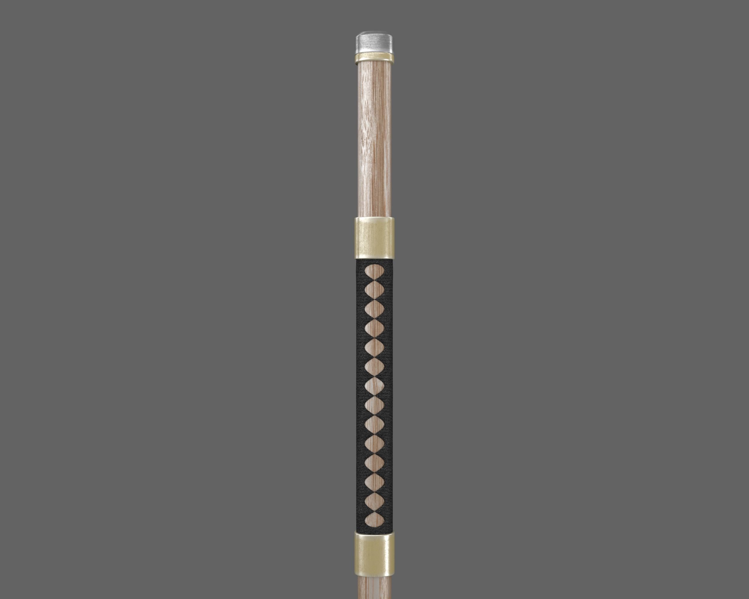 Ancient Japanese Naginata Low-poly 3D model_11